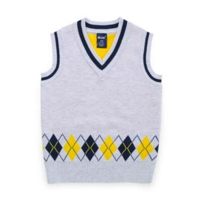Nuevo Niños Niños Tejido Niño Suéter Chaleco Cuello en V Sin Mangas Pullover Invierno 3-8 Años Foto 1 de 4