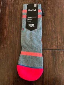 Stance Socks Kids Classic Crew Vivacious Neon Coral Size Youth M - Picture 1 of 4