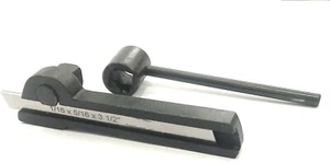 Lathe Parting Tool Holder with Blade 1/16" x 5/16" x 3-1/2" inch - Picture 1 of 3