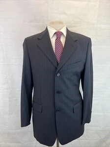 Barney's New York Men's Dark Navy Black Striped Wool Blazer 40R $895 - Picture 1 of 10