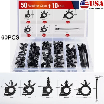  Kit surtido de arnés de cableado clip de enrutamiento de telar de cable automotriz 60 piezas tamaño 6 Foto 1 de 4
