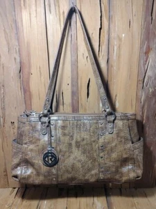 Y2K Relic by Fossil Heather Crocodile Shoulder Bag Purse Brown Reptile - Picture 1 of 11