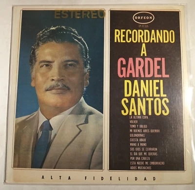 DANIEL SANTOS - RECORDANDO A GARDEL - 1966 MEXICAN LP, BOLERO TROPICAL - Image 1 of 4