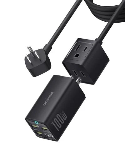 ESTAÇÃO DE CARREGAMENTO BASEUS 100W 5 EM 1 FAIXA DE ENERGIA DE VIAGEM USB CCGAN100C6-S - Imagem 1 de 4