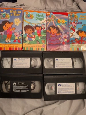 Dora The Explorer Tapes (VHS Nick Jr) Lot 4 Dance Rescue Pirate Diego Wish Star - Image 1 of 4