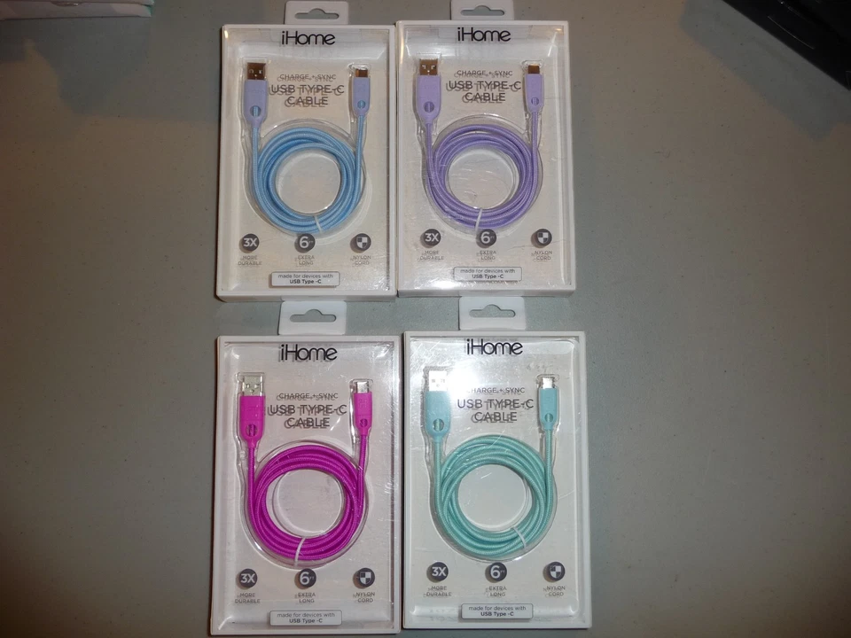 iHome 6’ USB-C to USB TYPE-A Cable - 6 Feet - CHARGE + SYNC  BRAND NEW - Image 1 of 1