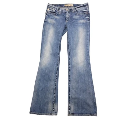 Pantalones de mezclilla acampanados Big Star Maddie tiro medio corte boot para mujer talla 28R azul adornado Foto 1 de 4