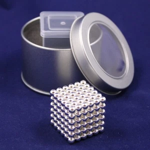 Neo Ball Cube - 5mm - SILBER Magnet Kugeln Würfel DIY Kreativ Anti Stress Ges... - Bild 1 von 1