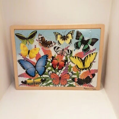 Rompecabezas de madera Melissa & Doug BUTTERFLY GARDEN 24 piezas 15" x 11,5" Foto 1 de 3