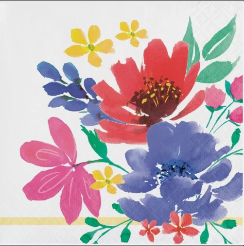 Fragrant Flowers Beverage Napkins Paper 16 Per Pack Floral Party Tableware - Image 1 of 1