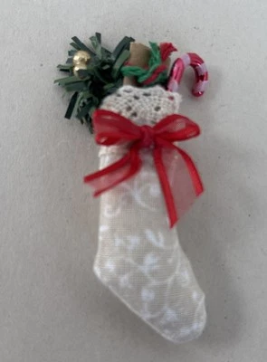 Dollhouse Miniature Fairy Garden Handcrafted Christmas Stocking Filled 1:12 Scal - Image 1 of 4