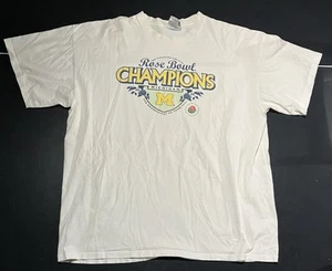 Vintage Nike Size 2XL Michigan Wolverines 2005 Rose Bowl Champions White Shirt - Picture 1 of 4