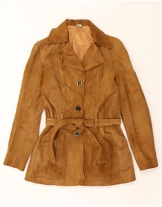 Giacca donna DELAN scamosciata UK 10 piccola pelle marrone AM10 - Foto 1 di 3
