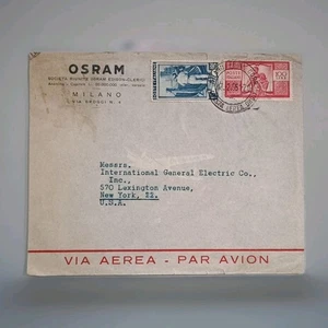 Democratica L. 100 + Italia Al Lavoro L. 5 su lettera Via Aerea x USA " 12.2.51" - Foto 1 di 2