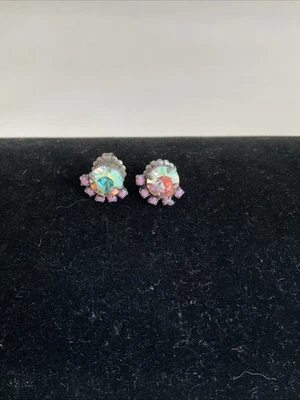 Auténticos Raros Sabika Antiguo AB Rosa Rosa Opaco Gracia Divertido Tamaño Aretes Foto 1 de 3