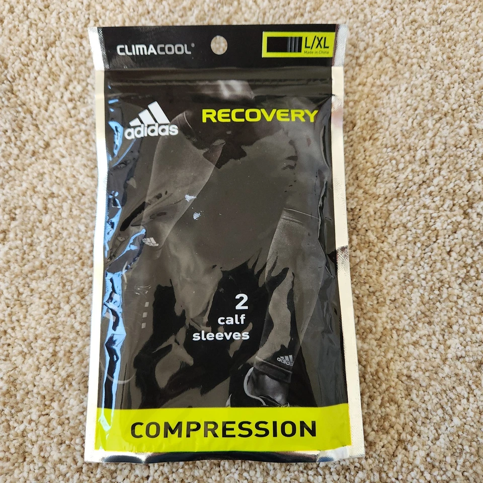 Adidas Negro Compresión Pantorrilla Mangas Climacool Talla L/XL Nuevo Foto 1 de 3