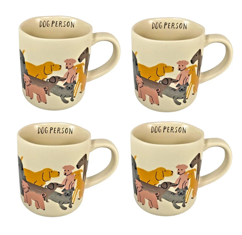 OPALHOUSE DOG PERSON COLLECTIBLE COFFEE MUG CUP GIFT 4 1/8" TALL STONEWARE