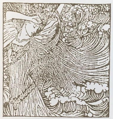 Stampland Beautiful Art Nouveau Woman Long Hair Unmounted Rubber Stamp - Image 1 of 2