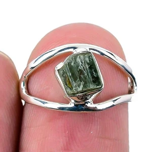 Green Kyanite Gemstone Solid Silver Boho Statement Anniversary Ring Jewelry US 6 - Picture 1 of 8