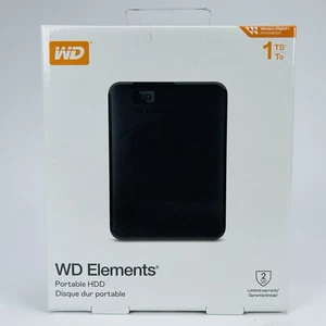 WD 1TB Elements Portable, External Hard Drive, WDBUZG0010BBK-WESN (NEW SALED) - Picture 1 of 10
