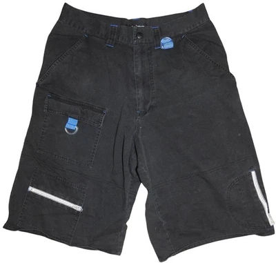 Pantalones Cortos Jeans Negros Denim Y2K MACHINE De Colección Patinador Carga Talla 32 Foto 1 de 4