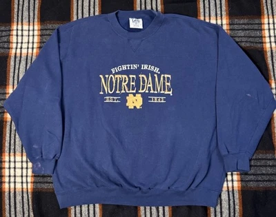 Sudadera Irlandesa Cuello Redondo XXL Lee Sport Años 90 Universidad de Notre Dame De Colección Foto 1 de 4