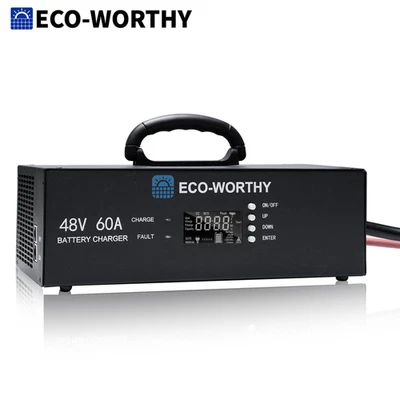 ECO-WORTHY 48V Lithium Battery Charger 0-60A Adjustable Current 90-260V Input - Image 1 of 4