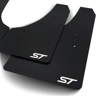 Ford Focus Mk3 ST ESTATE Rally Style Mudflaps Black Matt PVC RALLYFLAPZ ST White - Image 1 of 4
