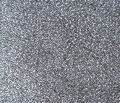 Original Tinta Negra Dibujo Arte Abstracto Remolinos Firmado Moderno Doodle 4.25x5 pulgadas  Foto 1 de 4