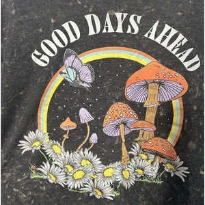 No Boundaries "Good Days Ahead" Niña Juniors 2X Camiseta Cuadrada Recortada Gris Gráfica - Imagen 1 de 7