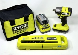 RYOBI HP 18V Brushless Compact 1/2” Impact Wrench Kit 2 Batteries + Sockets +bag - Picture 1 of 15