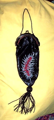 Whiting and Davis Deco Style Evening Bag Black Mesh - Image 1 of 3