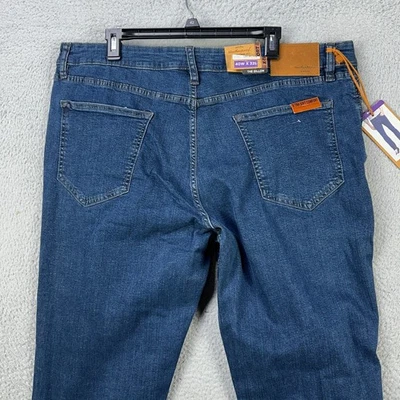 Pantalones de mezclilla rectos resistentes a la intemperie vintage The Dillon para hombre 40X32 azules cómodos flexibles NUEVO Foto 1 de 4