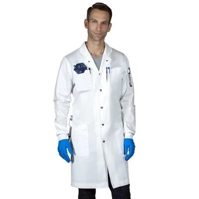 The Lab Coat Project - 100% Cotton Chemistry Men's 6-Pocket Long, Fitted with... - Image 1 of 4