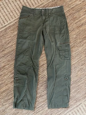 Pantalones cargo Lee Gold Label para mujer verde oliva talla mediana bolsillos florales femeninos Foto 1 de 4