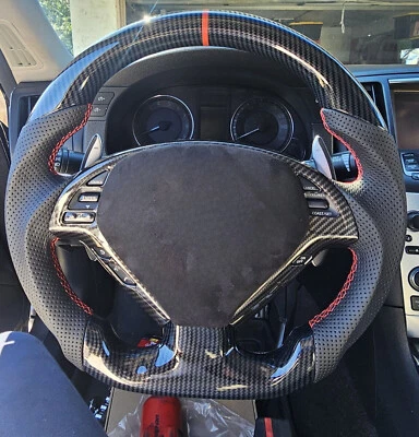 Volante de fibra de carbono Hydro Dip para Infiniti G37 2007-2015 con moldura Foto 1 de 4