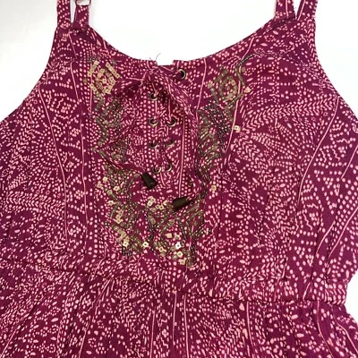 Платье макси Torrid женское размер 00 (10) геопринт украшенное марлевое без рукавов - Изображение 1 из 4