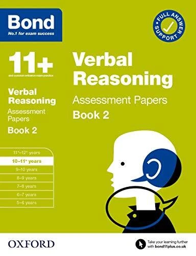 Bond 11+ Verbal Reasoning Assessment Papers 10-11 Years Book 2 (Bond: Assessmen - Image 1 of 1