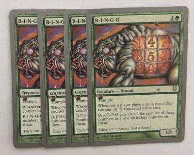 MTG 4X UNHINGED B-I-N-G-O NM MAGIC THE GATHERING RARE CREATURE GREEN - Image 1 of 4