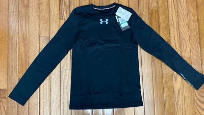 New Under Armour Black Cold Gear Compression Shirt T-shirt Sz Youth Large (HK6) - Image 1 of 4
