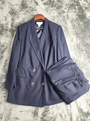 Chaqueta de traje de 2 piezas para mujer Dressbarn talla 16 azul marino hecha en EE. UU. Foto 1 de 4
