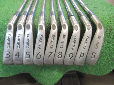 RARE CALLAWAY BOBBY JONES S2H2 IRONS 3-PW-SW, CALLAWAY MEMPHIS 10 UNIFLEX STEEL - Image 1 of 4