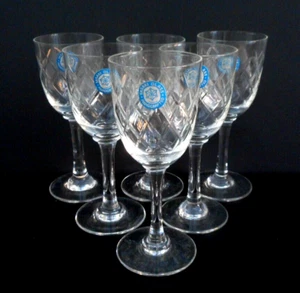 6 Sasaki Glass sherry / port glasses - 12.5 cm (4.85") tall - 70 ml - boxed - Picture 1 of 3