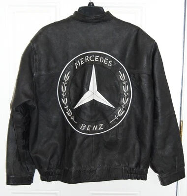 Chaqueta de cuero vintage para motocicleta Mercedes Benz logotipo grande para hombre y mujer M/L #i2 Foto 1 de 4
