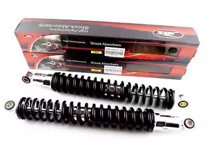 SUZUKI PE175 400mm BLACK/CHROME JBS REAR SHOCK ABSORBERS EYE TO EYE - Picture 1 of 4