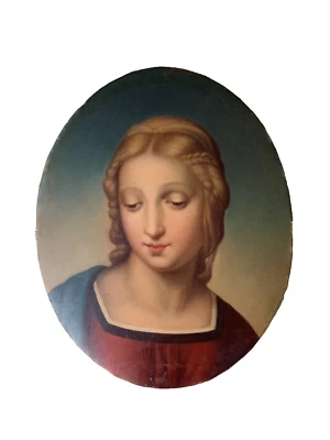 Siglo XIX - Pintura al óleo - La Virgen - Después de RAFFAELLO SANZIO RAFAEL Foto 1 de 4