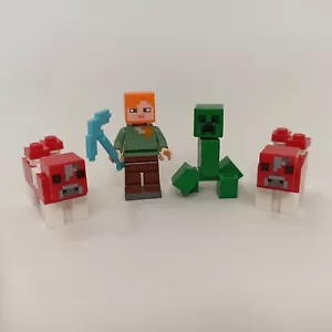 LEGO Minecraft Mini Figure Set_ Alex, Zombie, Cows - Picture 1 of 5