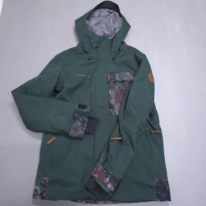 Obermeyer Jacket Adult Size Small Green Camo Night Ops Grommet Snow Ski Vented - Picture 1 of 19