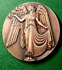 1931 Real Angel French Art Nouveau Médaille Bronze par Claude Léon Mascaux