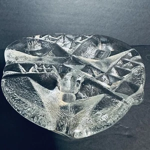 Blenko Ice Clear Glass Art Sculpture 3 Candle Holder Heavy High Quality Piece  - Picture 1 of 10